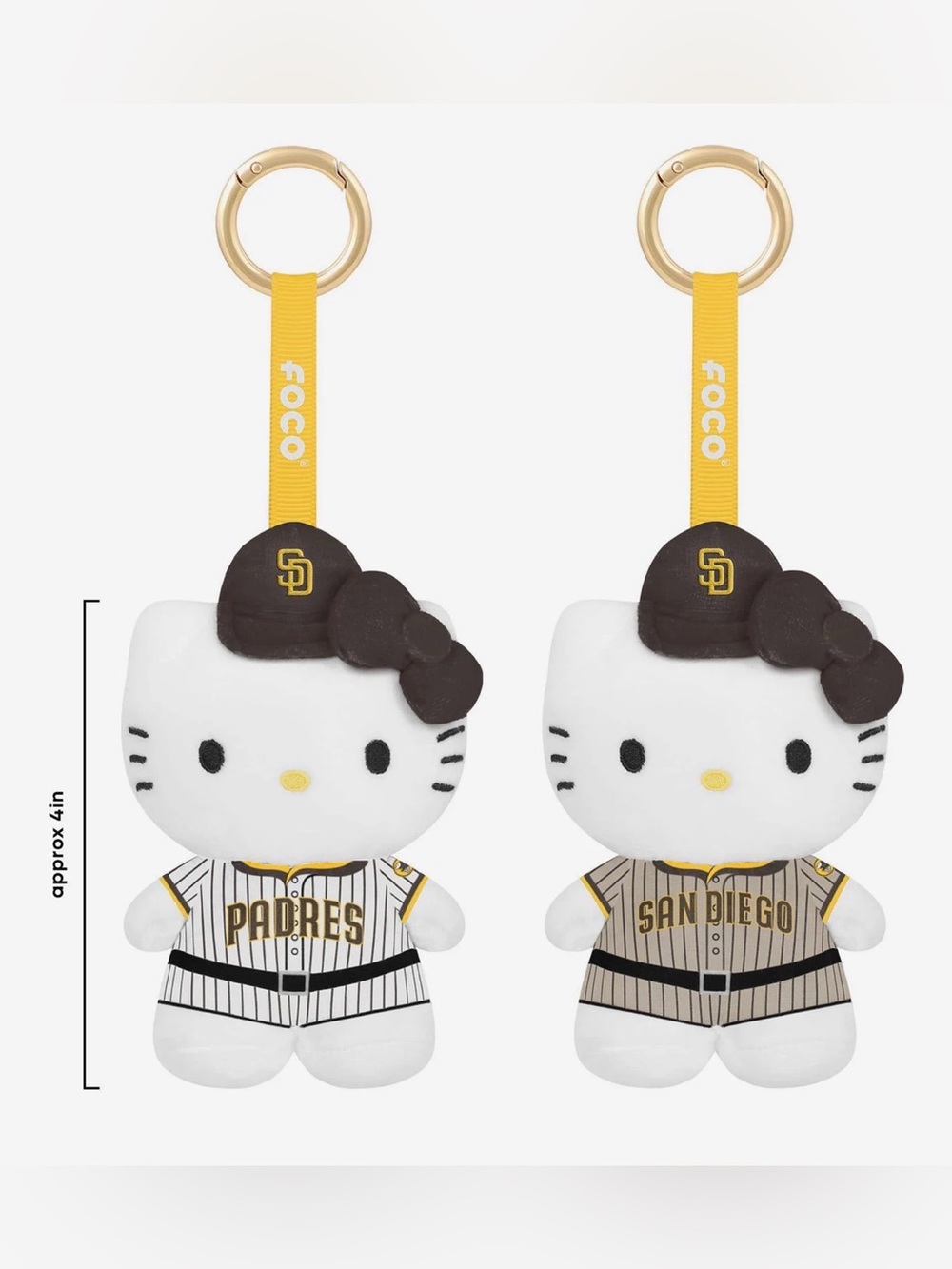 Hello Kitty San Diego Padres Mini Plush Keychain/Bag Charm Set - Picture 2 of 5